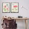 Stupell Industries Pink Geranium Hummingbirds 2 pc Framed Floater Canvas Wall Art Set Design by Patricia Pinto
